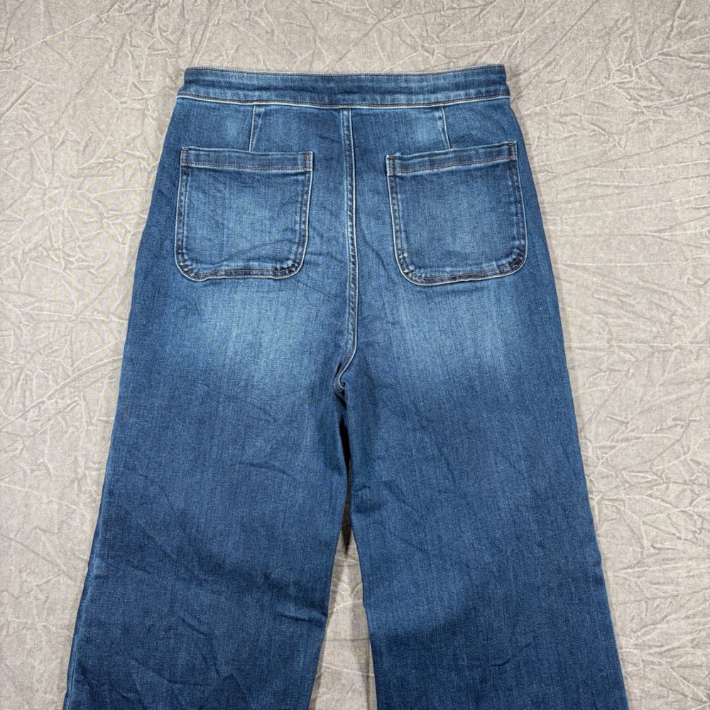 LC Lauren Conrad Womens Wide Leg Patch Pocket Jeans Medium Wash Blue Size 10 - Picture 2 of 8